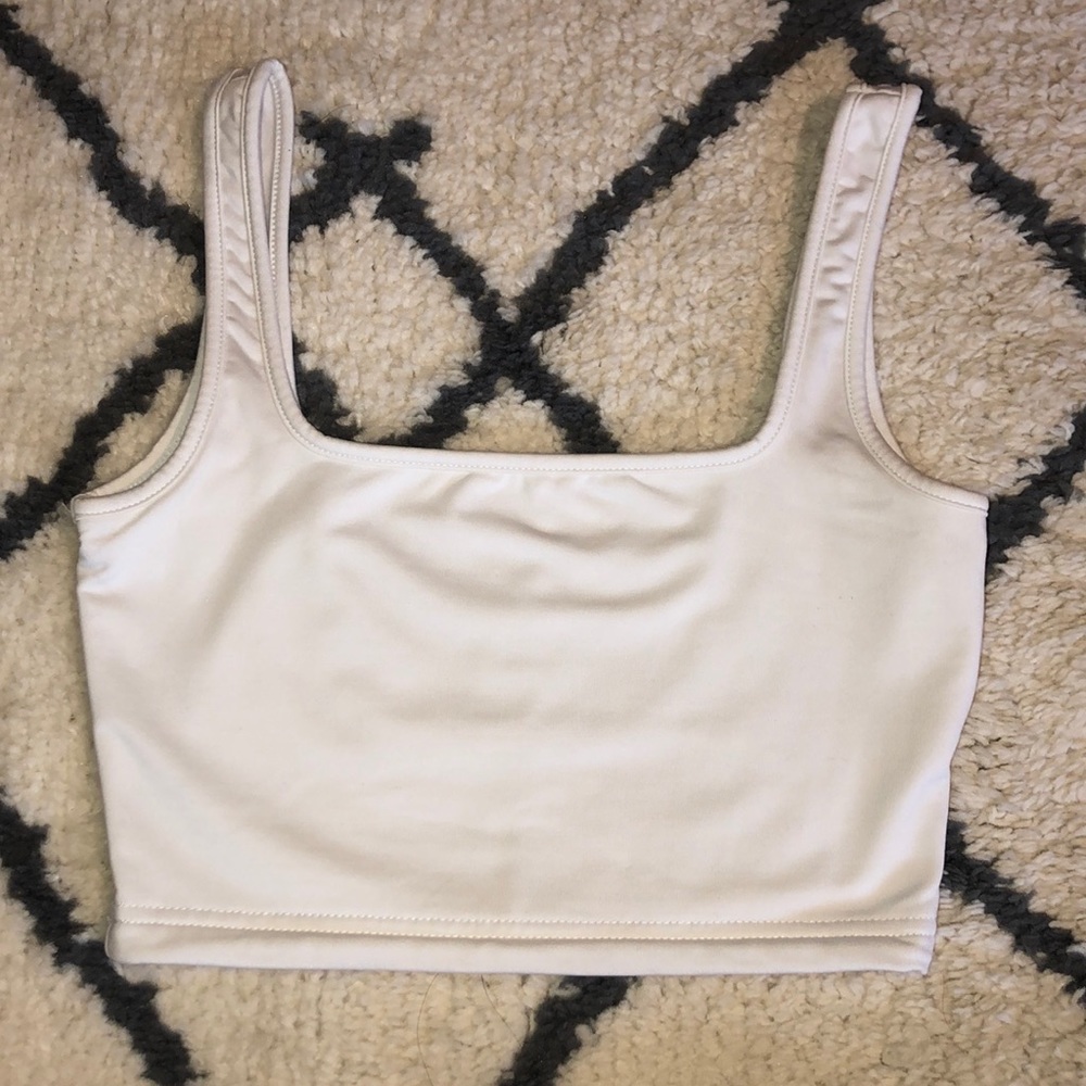 White Cropped Tank